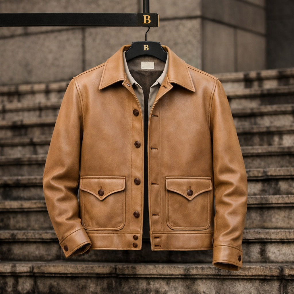 Premium Tan Leather Jacket Men